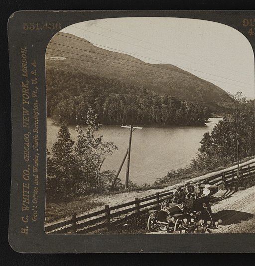 Emerald Lake in Vermont, on an old stereograph card.